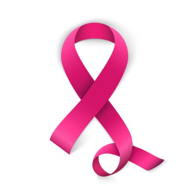 Meme kanseri bilinçlendirme kampanyası içinde Ekim ay geçmiş yaratıcı vektör Illustration. Sanat tasarım gerçekçi kontur pembe kurdele. Soyut kavram grafik kağıt veya kumaş elemanı