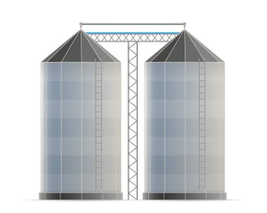Tarım silo depo tahıl depolama Asansör üzerinde şeffaf arka plan izole için yaratıcı vektör Illustration. Sanat tasarım çiftlik şablonu. Soyut kavram grafik buğday, Mısır tank öğesi