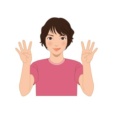 bir kadının elleri parmakları ile katlanmış