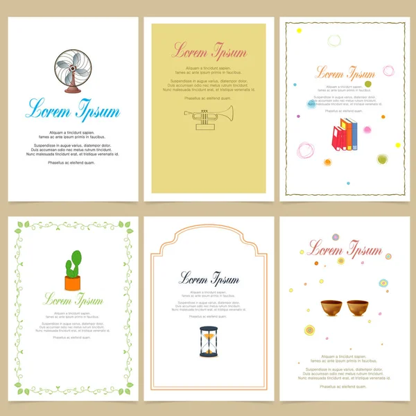 Tarjetas cuadradas plantillas de ilustración. diseño para tarjetas de eventos — Vector de stock