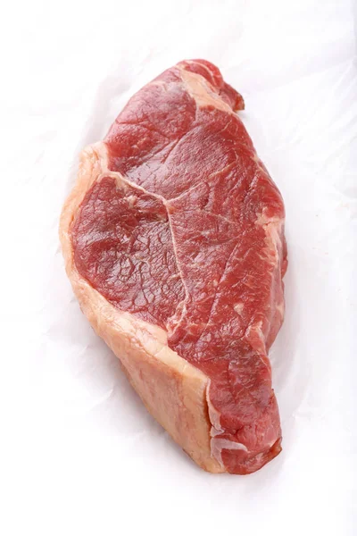 Syrové Hovězí Striploin Steak Nevařené Maso New York Strip Steak — Stock fotografie