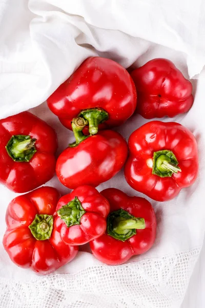 Ratunda Pieprz Gogoshar Pomidor Kształcie Słodki Pieprz Biały Czerwona Papryka — Zdjęcie stockowe