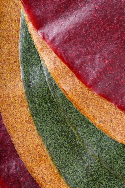 Tklapi Puré Pulpa Frutas Secas Cuero Frutas Colores Albaricoque Kiwi —  Fotos de Stock