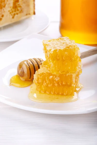 Stack Honeycombs Honey White — Stock Photo, Image