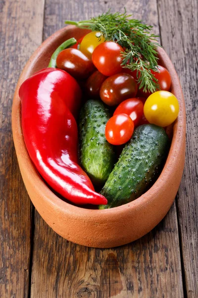 Tányér különböző friss zöldségekkel — Stock Fotó