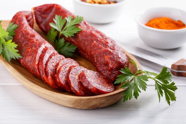 Traditional Hungarian paprika sausage — Stock Image Traditional Hungarian paprika sausage Stock Photo