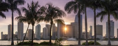 gün batımında Miami manzarası