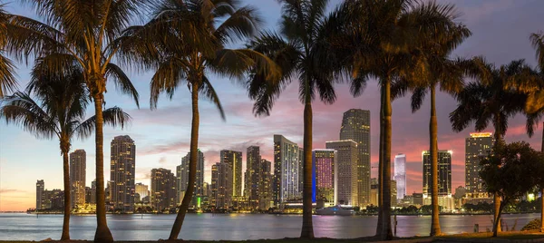 El horizonte de Miami al atardecer —  Fotos de Stock