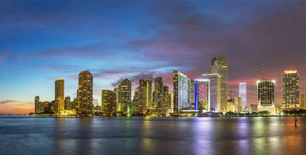 Vista Miami Skyline Anochecer —  Fotos de Stock