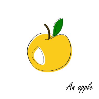 Elma simgesi doodle tarzı