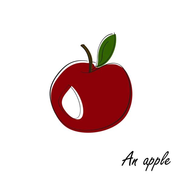 Icône Apple Dans Style Doodle — Image vectorielle
