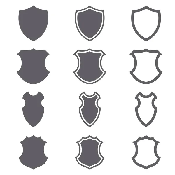 Etiket ve logo tasarımı için klasik hanedan kalkan şekilleri. Ortaçağ biçim sınırları ve çerçeveleri.