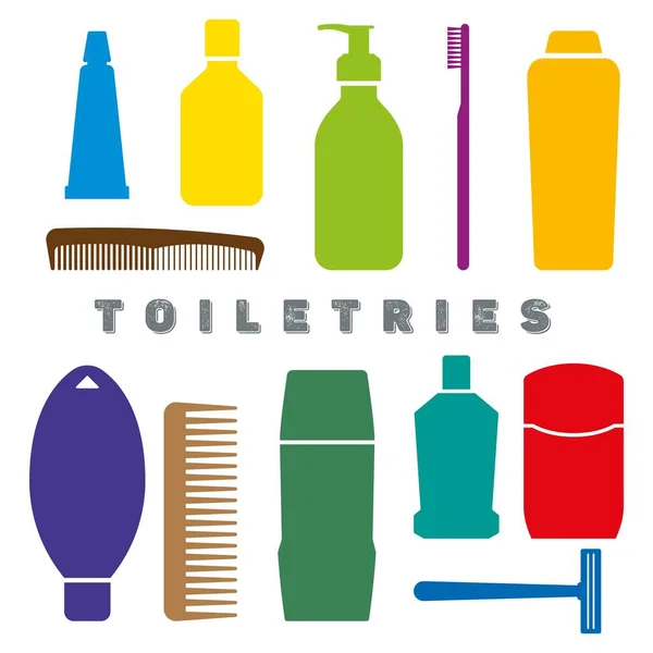 Kolorowe toaletowe płaskie ikony. Ilustracja wektora higieny osobistej — Wektor stockowy