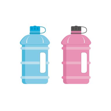 Kulplu spor su şişesi. Vektör illüstrasyonu.