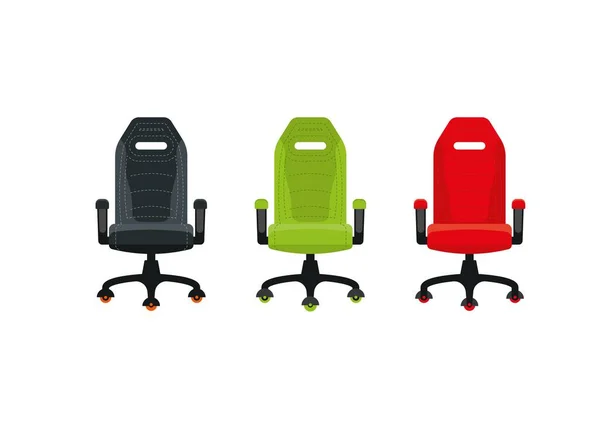 Gaming Stuhl Flache Vektordarstellung Schwarz Grüne Und Rote Farbe — Stockvektor