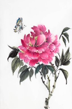 hafif bir arka plan üzerinde kırmızı Çin gül