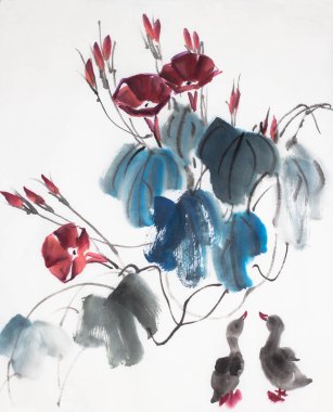 sabah zafer ve hafif bir arka plan ördekleri parlak çiçek