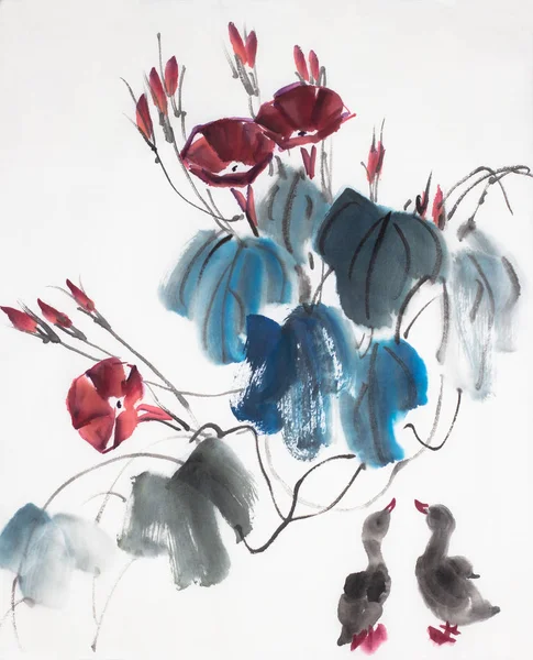 sabah zafer ve hafif bir arka plan ördekleri parlak çiçek