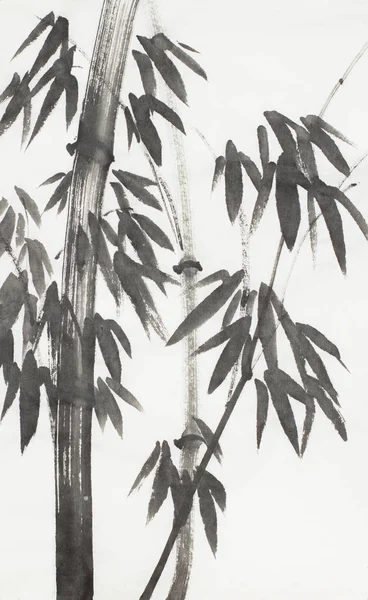 Bambus Chiński Styl Jasnym Tle — Zdjęcie stockowe