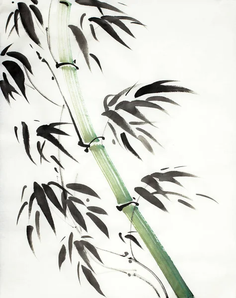 Bambous Monochromes Sur Fond Clair — Photo