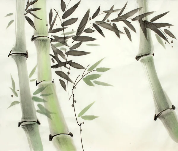 Çince tarzı bambu ağaçlar ve dalları