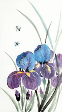 leylak mavi çiçekler irises