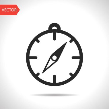 Pusula Illustration. Navigasyon vektörü simgesi.