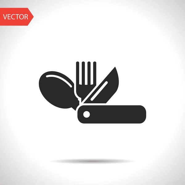 Schweizisk turist kniv illustration. Camping vektor ikon — Stock vektor
