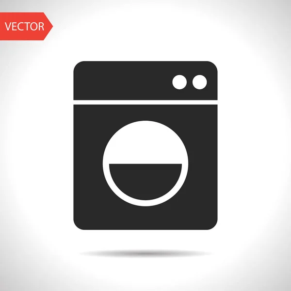 Beladen wasmachine illustratie. Wasserette vector icoon — Stockvector