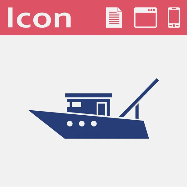 Motor Barco Pesca Icono Signo Icono Vector — Archivo Imágenes Vectoriales