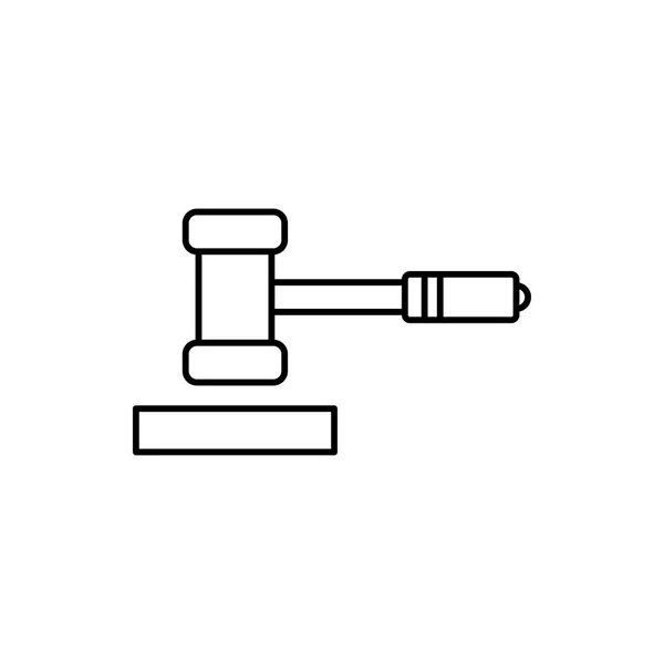 Icône vectorielle contour du juge ou du marteau de vente aux enchères — Image vectorielle