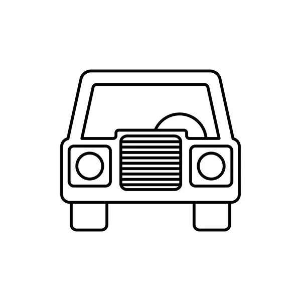 Icono de contorno de vector de la parte delantera del coche — Archivo Imágenes Vectoriales