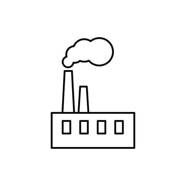 Pictogram van de omtrek van de vector van fabriek — Stockvector