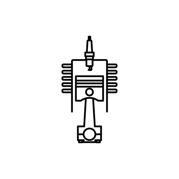 Ícone de contorno vetorial do pistão e do cilindro do motor —  Vetores de Stock