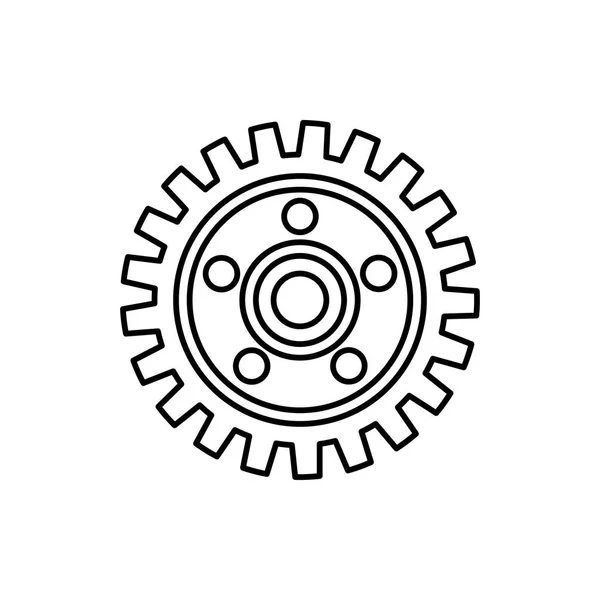 Vektor outline ikon dari gear - Stok Vektor