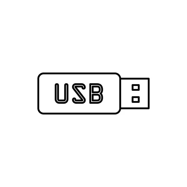 Vector outline icon of usb stick — Stock Vector