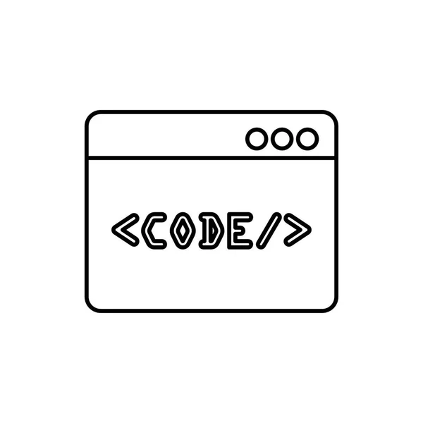 Vektor-Umriss-Symbol des Codefensters Vektorgrafiken