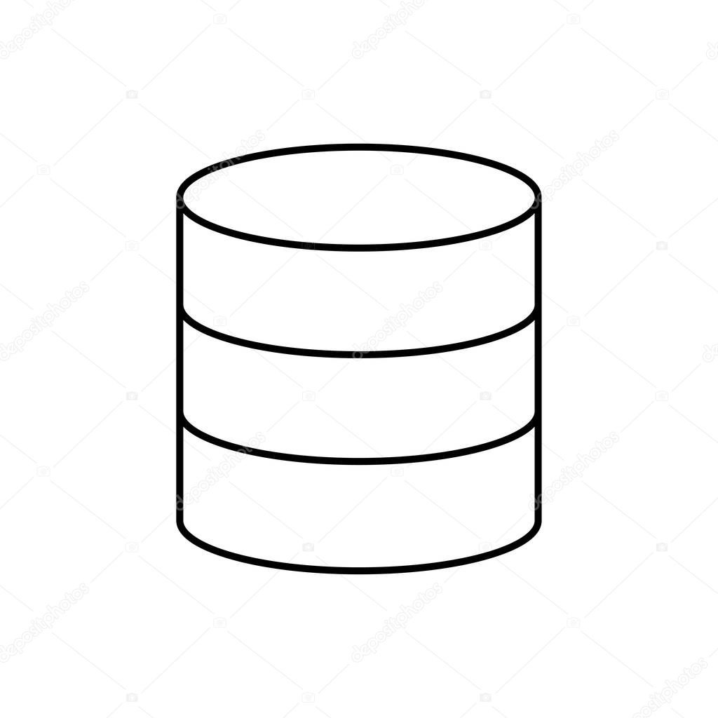 vector outline icon of database 