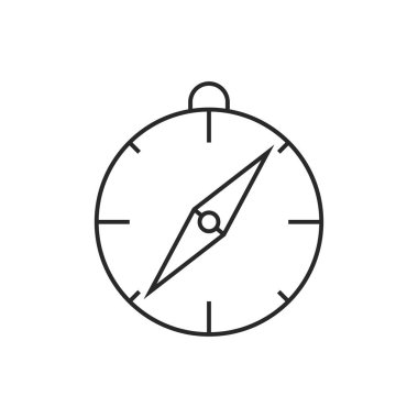 Pusula Illustration. Navigasyon vektör anahat simgesi. 