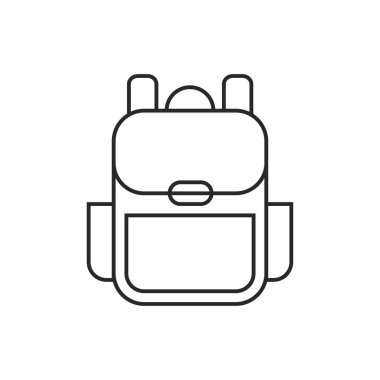 Turist sırt çantası Illustration. Adventures vector anahat simgesi 