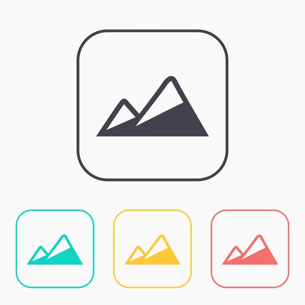 Peaks covered with snow illustration. Mountains vector icon — Stock Vector
