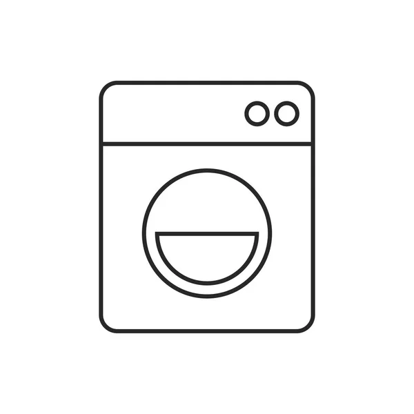 Loaded washing machine illustration. Laundry vector outline icon — Stock Vector