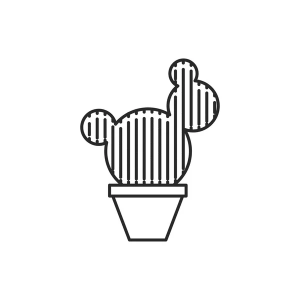 Kaktus w doniczce ilustracji. Ikona konturu wektora gospodarstwa domowego — Wektor stockowy