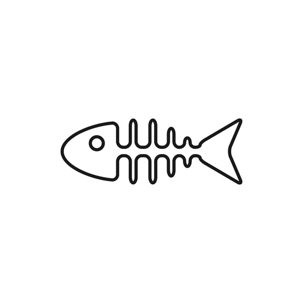 魚骨のベクトルアウトラインアイコン — ストックベクタ