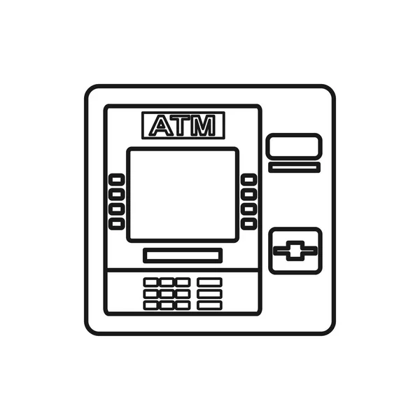 Icono de contorno vectorial de atm — Vector de stock