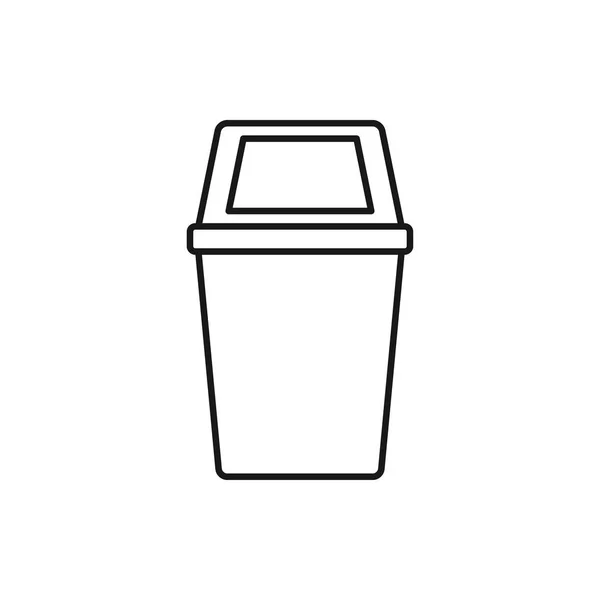 Icono de contorno de vector de bote de basura — Vector de stock