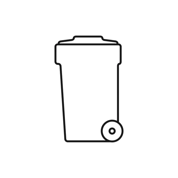 Icono de contorno de vector de bote de basura — Archivo Imágenes Vectoriales