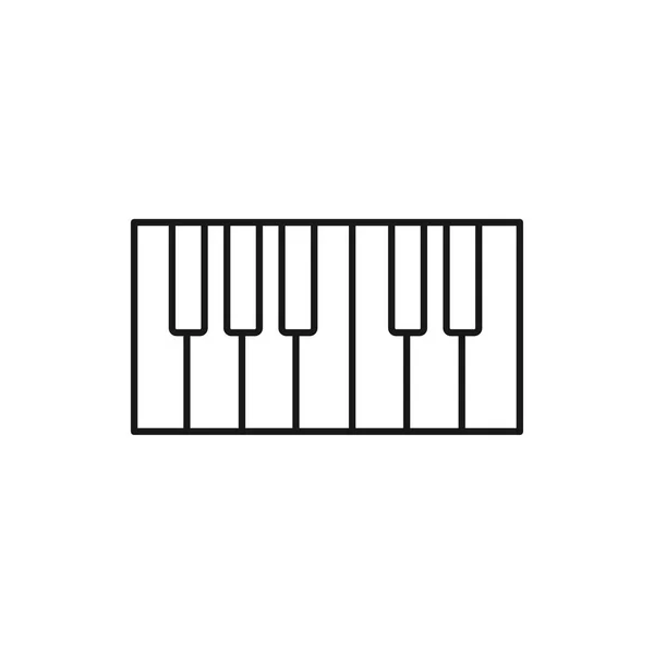 Icono contorno vector de teclas de piano — Vector de stock