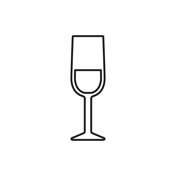 Icono del contorno vectorial de copa de vino — Archivo Imágenes Vectoriales