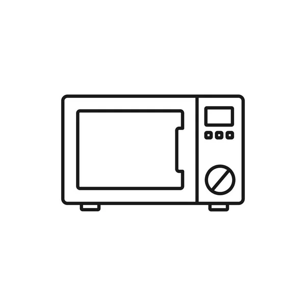 Icono contorno vectorial de horno de microondas — Vector de stock